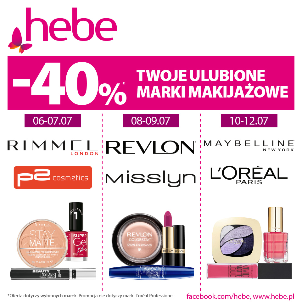 HEBE Twoje ulubione marki makijażowe -40%!