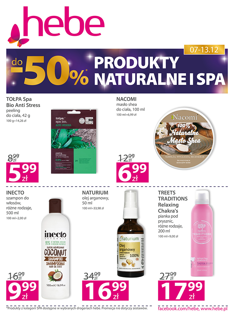 HEBE Produkty naturalne i SPA do -50%*